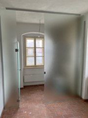 Celoskleněná stěna ze skla ESG  Satinato